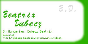 beatrix dubecz business card